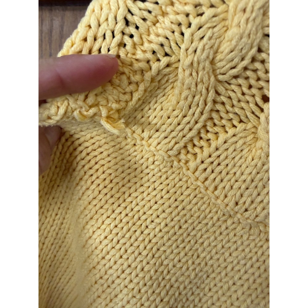 Jillian & Nicole Butter Yellow Cable Knit Button Front Cardigan Sweater Size M - Picture 5 of 8